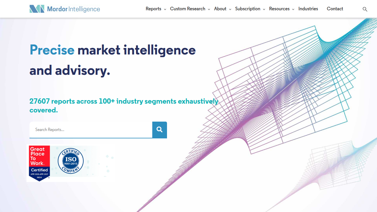 Screenshot of Mordor Intelligence, a market research firm, providing insights into the hospitality industry.
