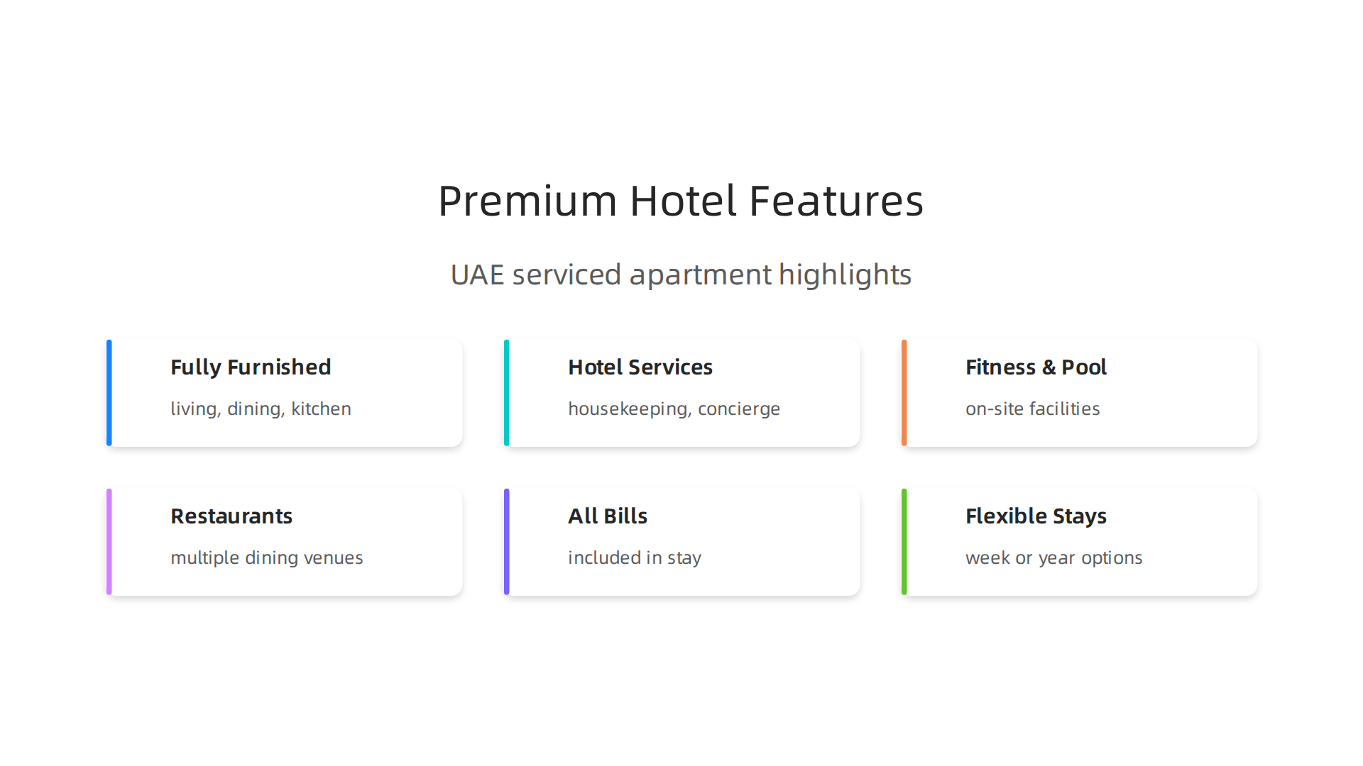 Explores the blend of residential comfort and luxury hotel services defining premium hotel apartments in the UAE.