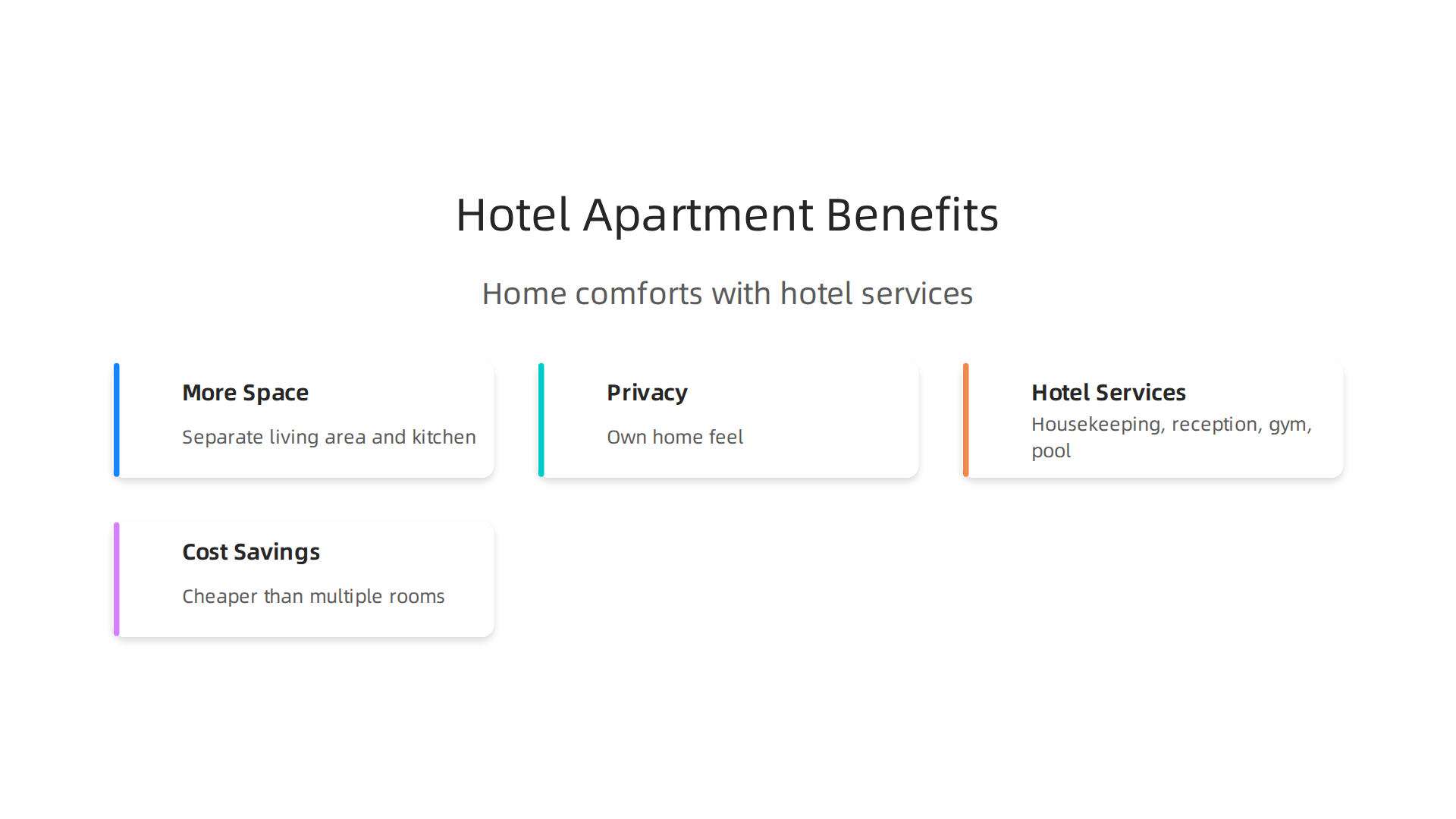 Hotel apartments offer a unique blend of home comforts and hotel services, making them a popular choice.