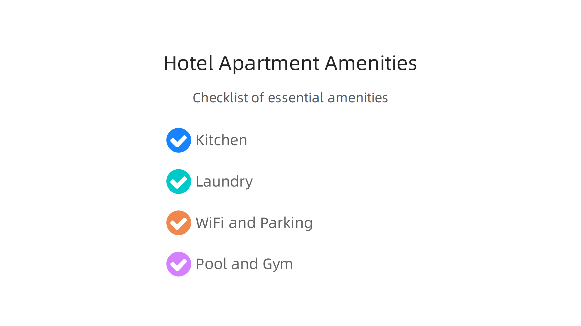 A checklist of crucial amenities for selecting the perfect hotel apartment for your stay.