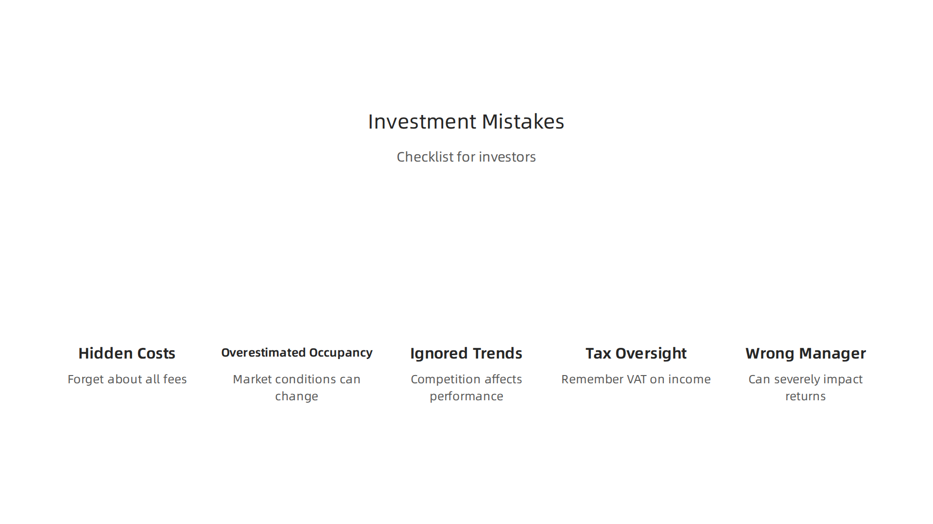 A checklist of common errors investors should avoid when estimating returns from hotel apartments.
