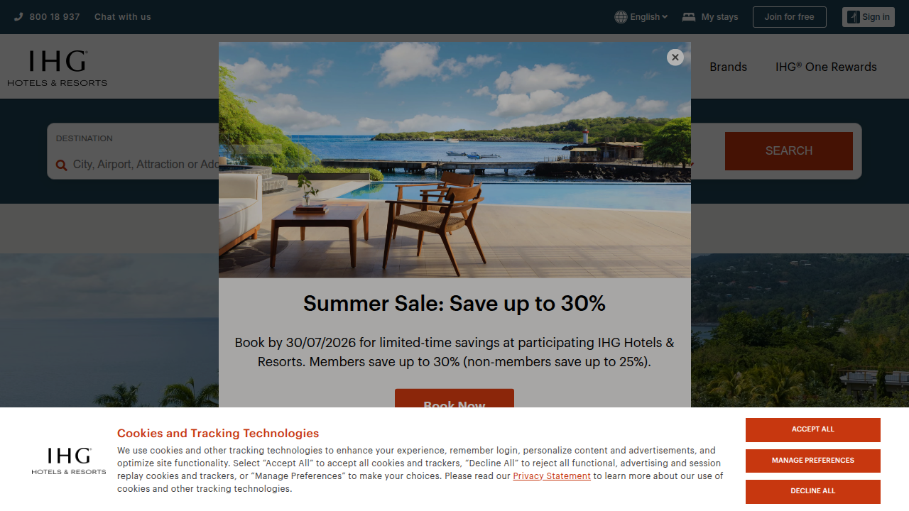 Learn about IHG One Rewards and book stays with IHG Hotels & Resorts worldwide.